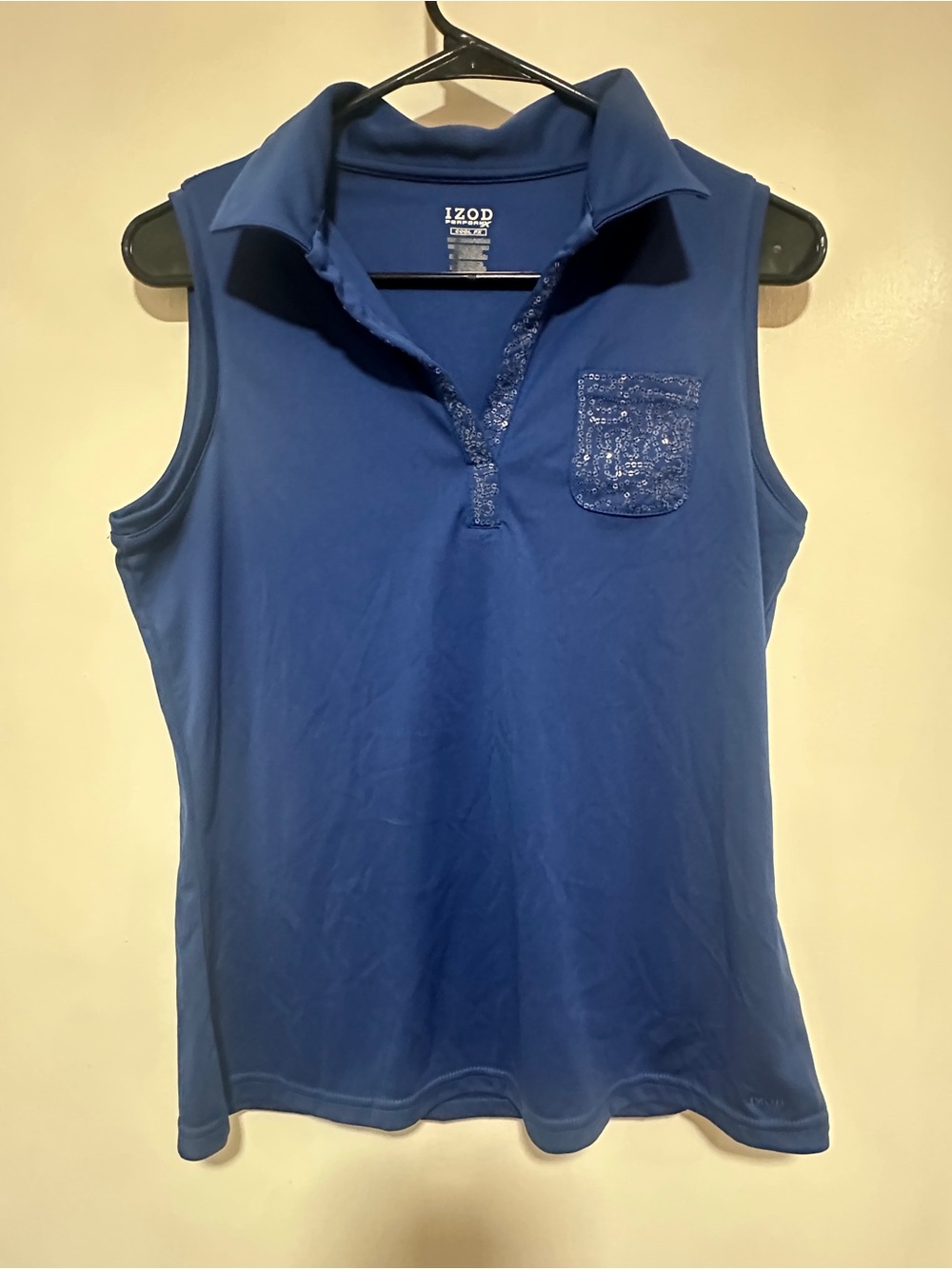 IZOD PerformX sequin pocket sleeveless polo Size medium